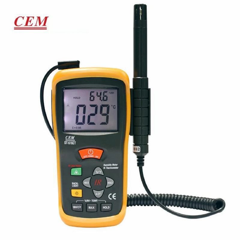 CEM DT-616CT High Precision Temperature & Humidity Tester with Infrared Temperatureand Humidity Meter Industrial Use Hand-held CEM DT-616CT High Precision Temperature & Humidity Tester with Infrared Temperatureand Humidity Meter Industrial Use Hand-held